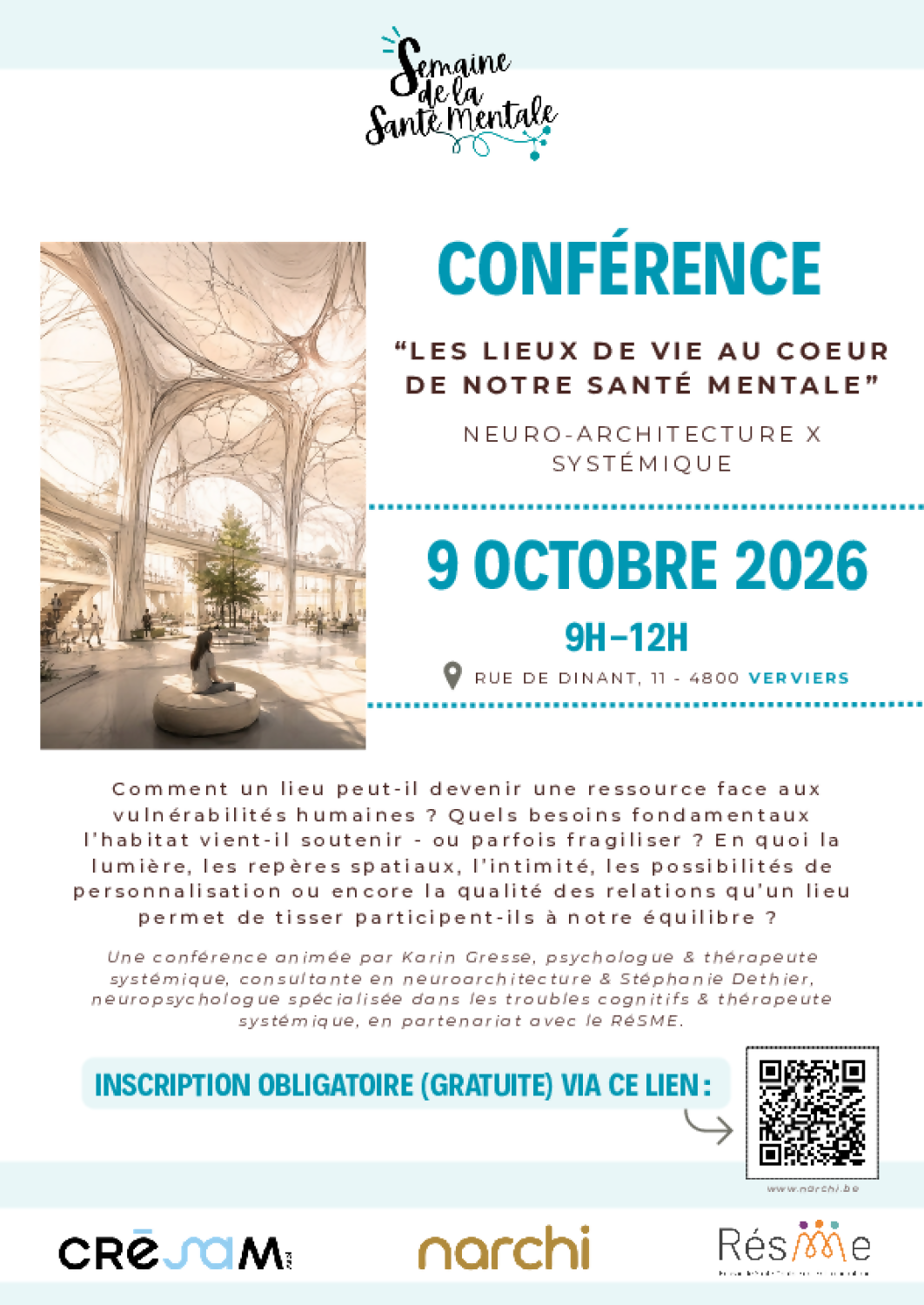 Les lieux de vie au coeur de notre santé mentale - Conférence